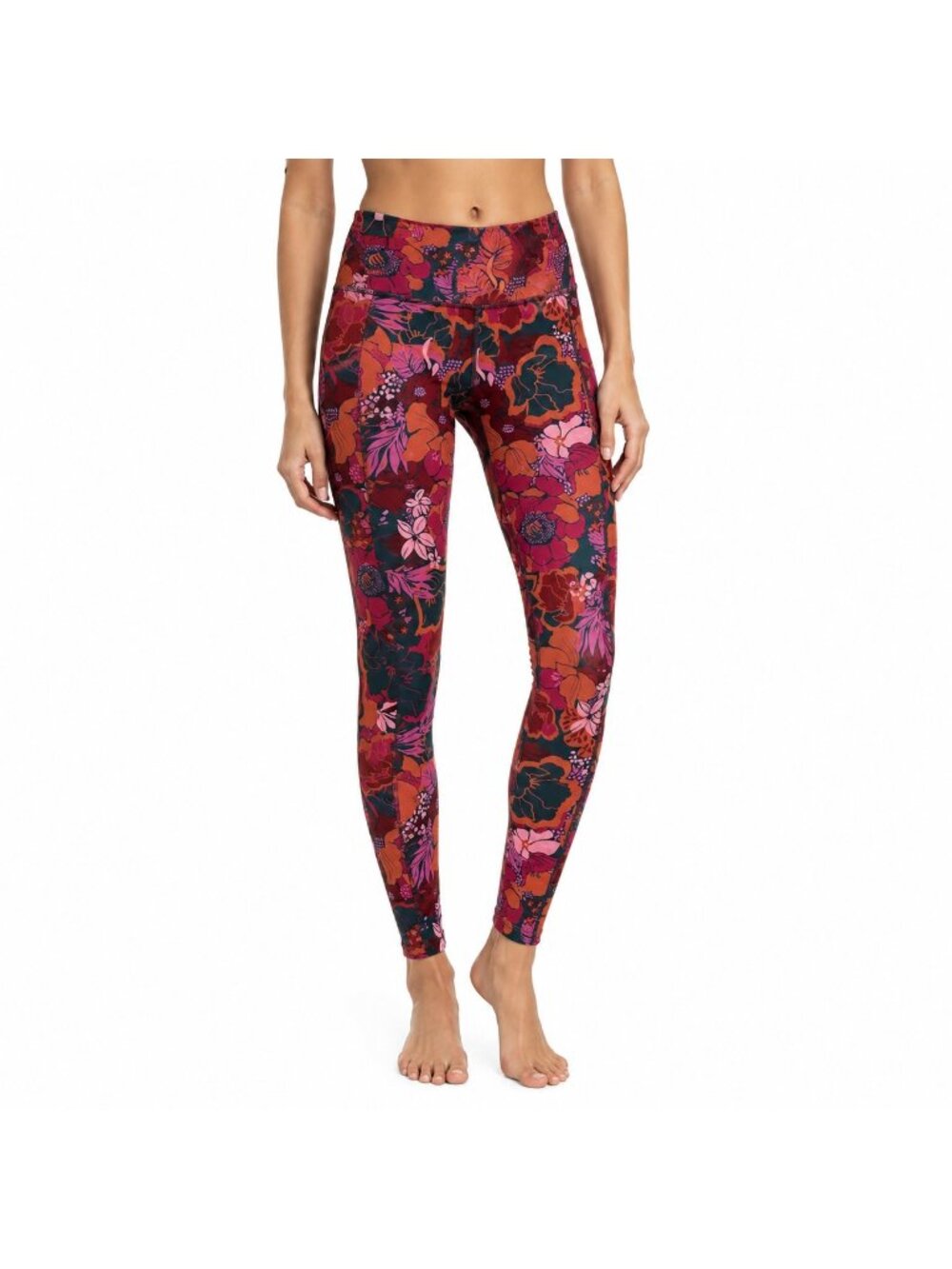 Free People Movement Burgundy Floral Leggings - Size XS